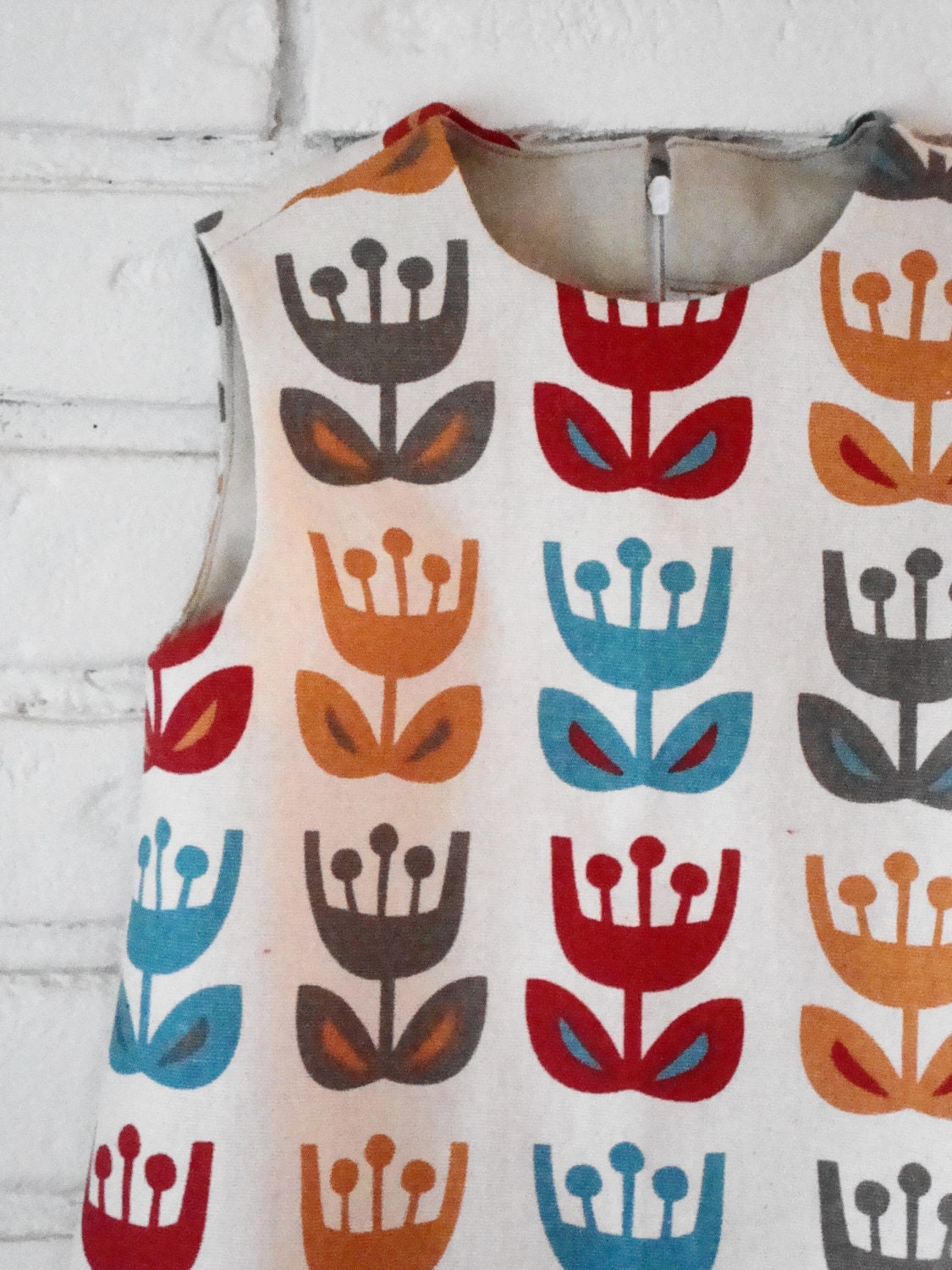 INGRID little girl toddler dress NORWAY shift a-line tulips scandinavian retro MOD vintage inspired 1960s by little ticket