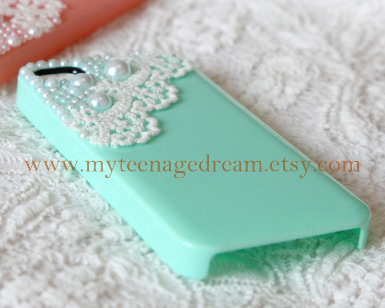 Romantic Lace Trim With light green iPhone 4/4S case, Apple iPhone 4 Case, iPhone 4s Case, iPhone 4 Hard Case iPhone Cover ON SALE