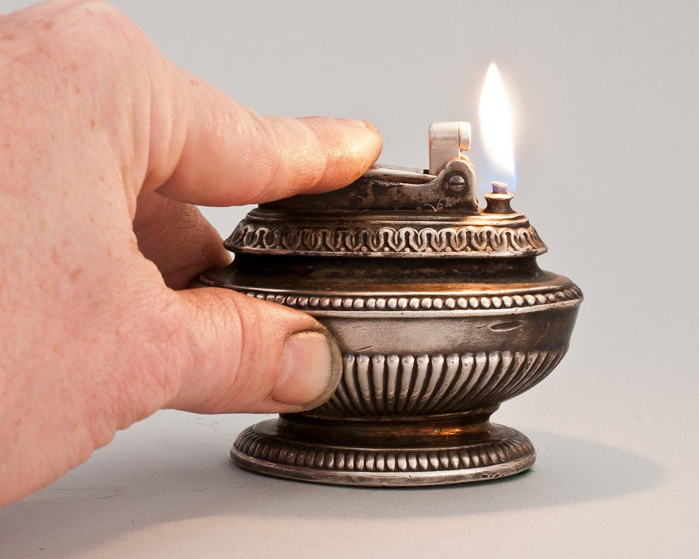 1950s Ronson Queen Anne Table Lighter Fully Restored With Authentic Patina