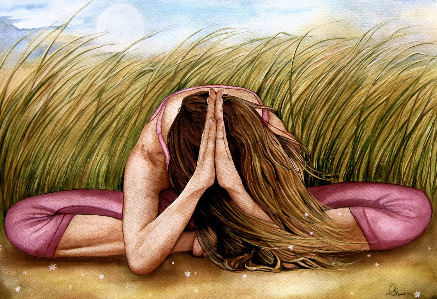 Namaste yoga art  large print set of 3