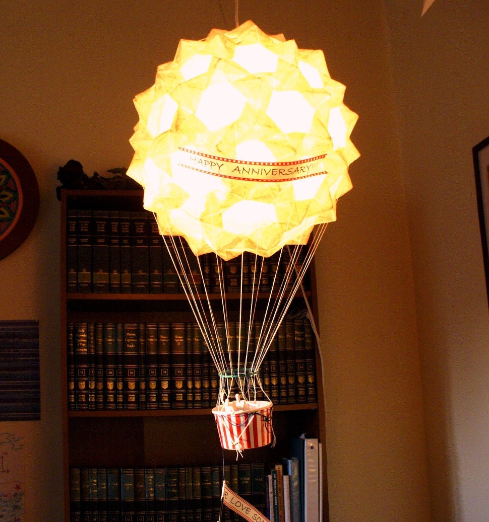 Custom Hot Air Balloon Paper Lantern Sculpture by GHIlluminations