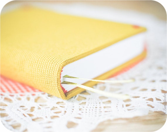 Yellow covered medium handmade notebook (diary, journal) - Buntmal