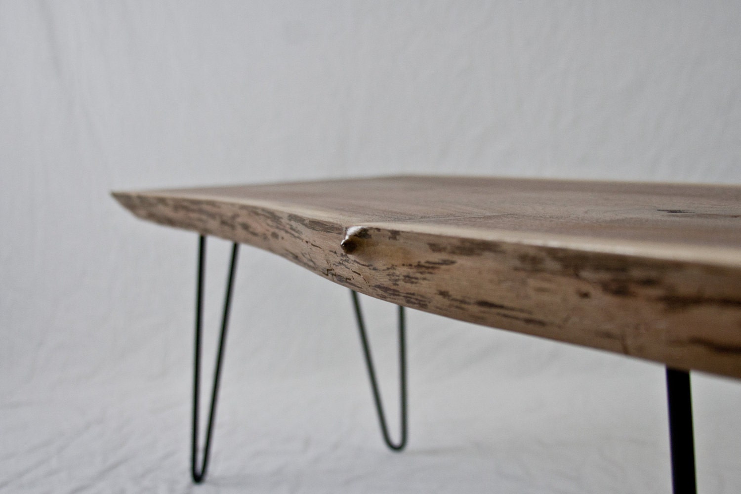ON HOLD for Clayton - Black Walnut Simple Coffee Table - Natural Live Edge/Reclaimed