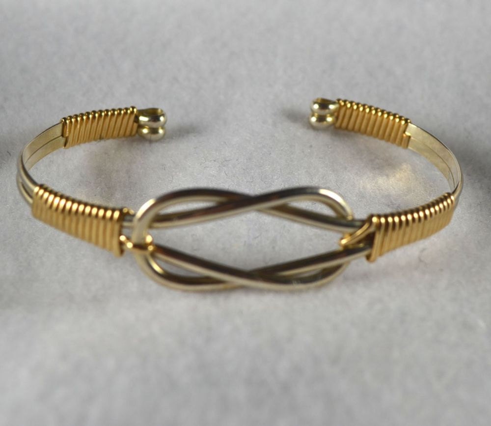 Sailors Knot Cuff bracelet - wire wrapped in Sterling Silver and 14K gold filled.