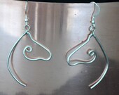 Sterling silver horse earrings.  Wire horseheads handmade. 'Equus'