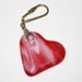 Heart Shaped Keyring - Red & Streaky White Pattern - Perfect for Valentines
