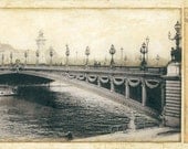 Paris France, Pont Alexandre III Bridge,  10" x 20"