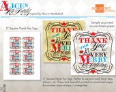 Alice in Wonderland Inspired Vintage Tea Party Printable Favor Thank You Tag / Note Cards - Birthday Package - DIY Print - Alice's Tea Party Il_170x135