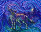 Spirit Wolf Energy Painting - Giclee Print