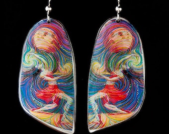 Metaphysical Dancer Energy Earrings By Artist Julia Watkins