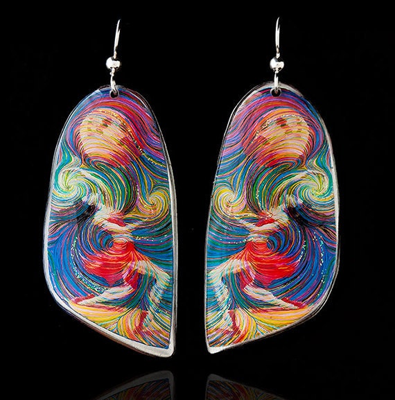 Metaphysical Dancer Energy Earrings By Artist Julia Watkins