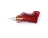 Power Stone - FREE SHIPPING Wire Wrapped Pendant Raw Cherry Ruby Red Agate Quartz Crystal Geode Gemstone Mineral Healing Unique Gift