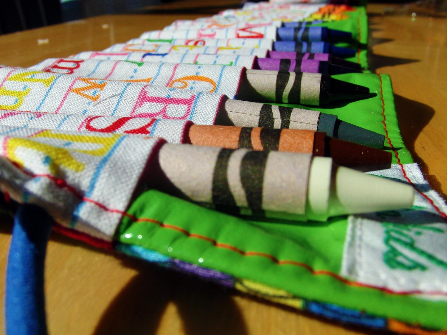Crayon Roll - Boy or Girl -  Primary Colors - Crayon Holder