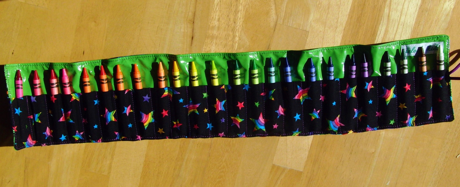 Crayon Roll - Boy or Girl - Primary Colors - 24 Count - Crayon Holder