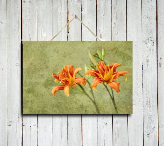 Orange Tiger Lillies 10x15 print. - Orange wall decor - Green wall decor - Orange flowers wall decor - Orange flowers wall art.