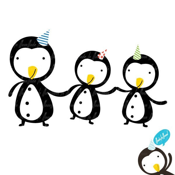 Penguin Friends Clip Art 01 by MadeInMoon on Etsy