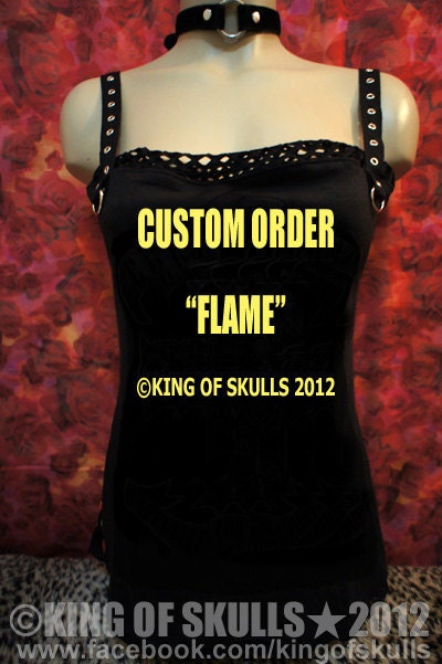 Custom Made/Order DIY Flame Tank Top XS/S/M/L/XL I will alter your T-shirt to sexy top