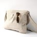 Beige Messenger Bag Brown and White Gingham Bow Adjustable strap For women for New Mom