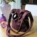 Black Velvet and Plum Messenger Bag Purse