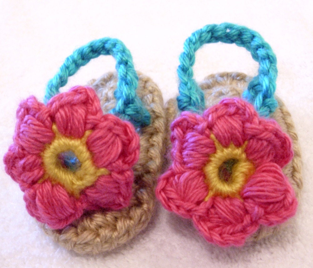 Pink Flower Baby Flip Flops