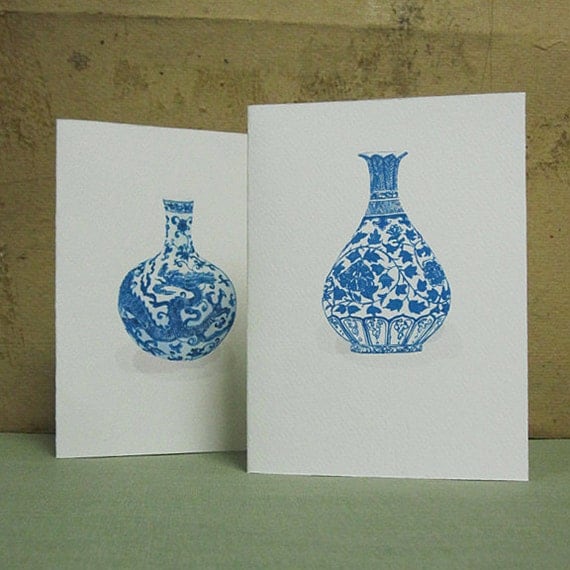 CHINOISERIE MING VASE Greeting Cards - Note Card Set