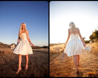 Savannah- Eco-friendly Wedding Dress Knee Length Wedding Dress, Repception Dress, Garden Wedding