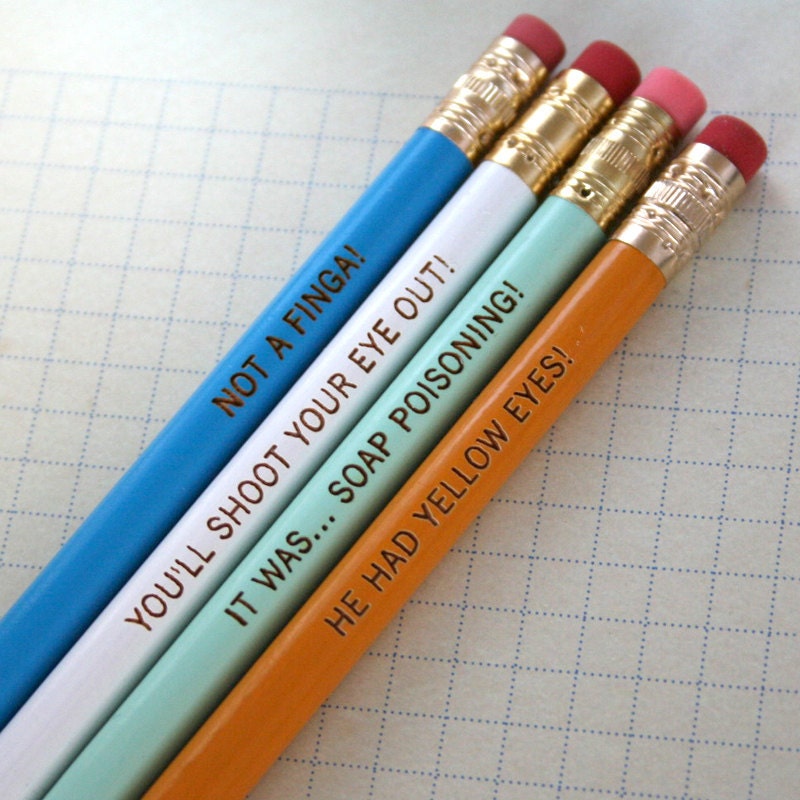christmas story pencil set of 4. limited edition, cannot be separated or sold individually. - thecarboncrusader