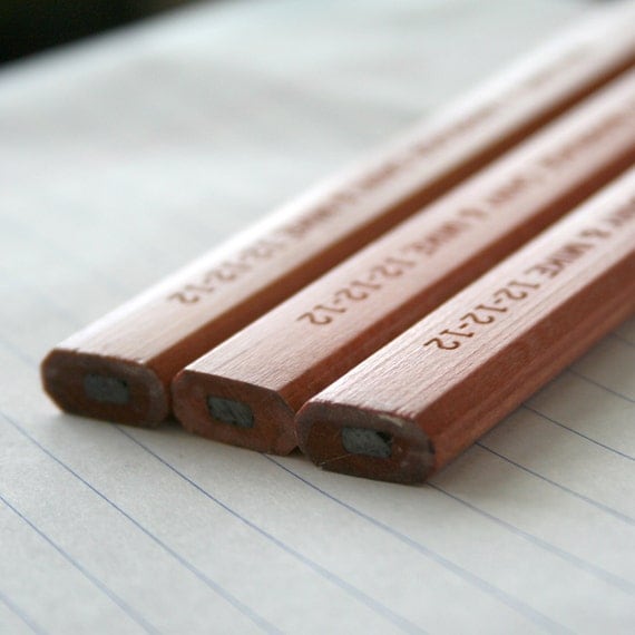 6 six custom engraved personalized carpenter pencils. one quote. one quote ONLY