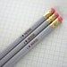 I heart nerds. 3 pencils in grey back to school supplies