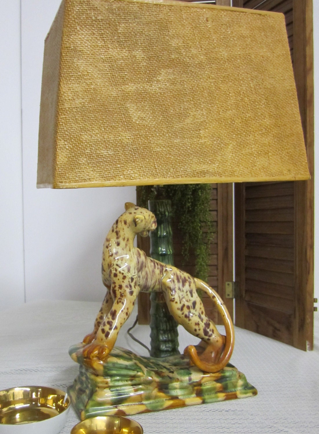 1950 Royal Haeger Leopard Lamp with Original by