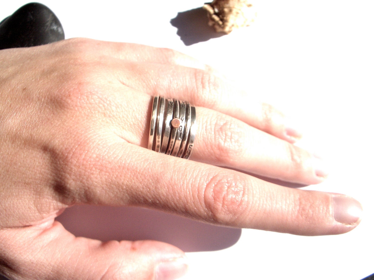 Lucky Seven: Personalized Sterling Silver Stacking Rings