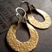 Small Isis Hoops in Hammered Brass