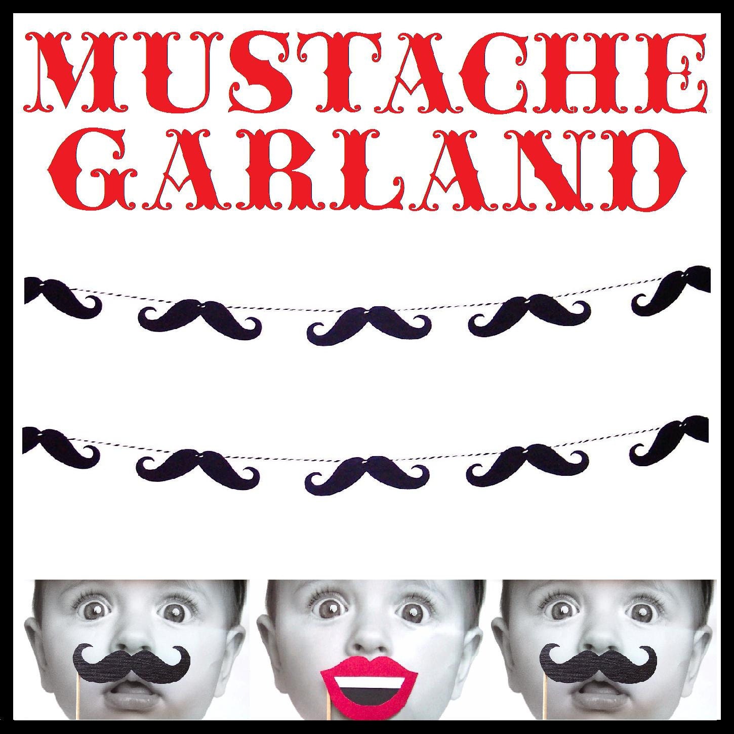 Mustache Garland Banner . 6 Feet . Perfect Accessory to Photo Booth Props Party . Gender Reveal . Bakers Twine