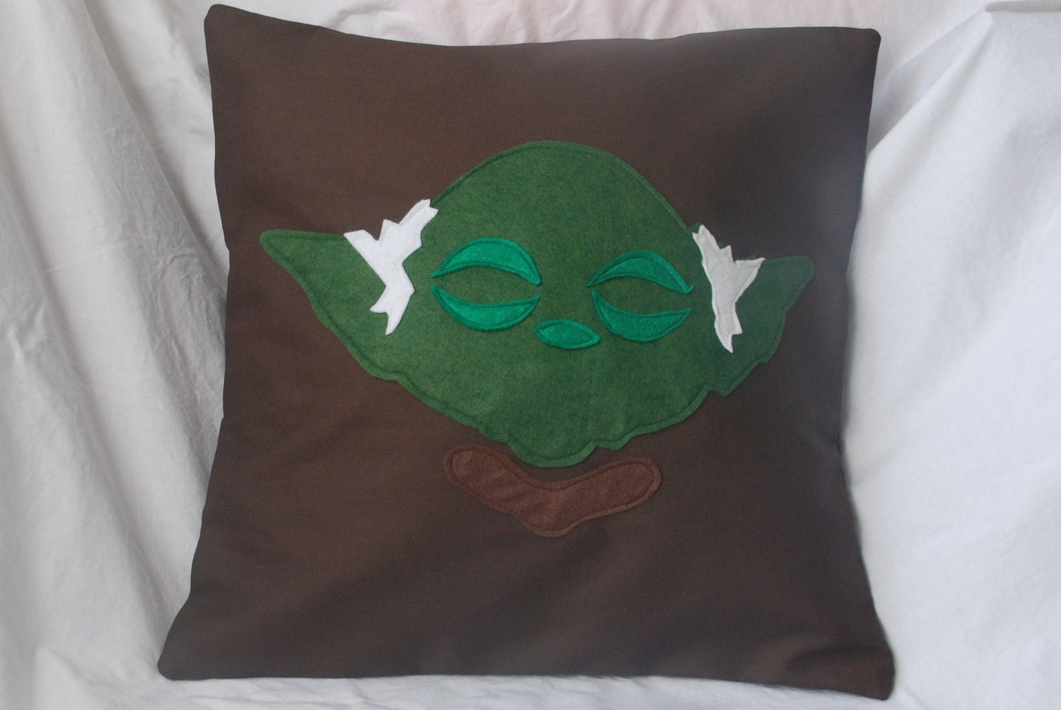 Star Wars Yoda Felt Appliqued Pillow Cover