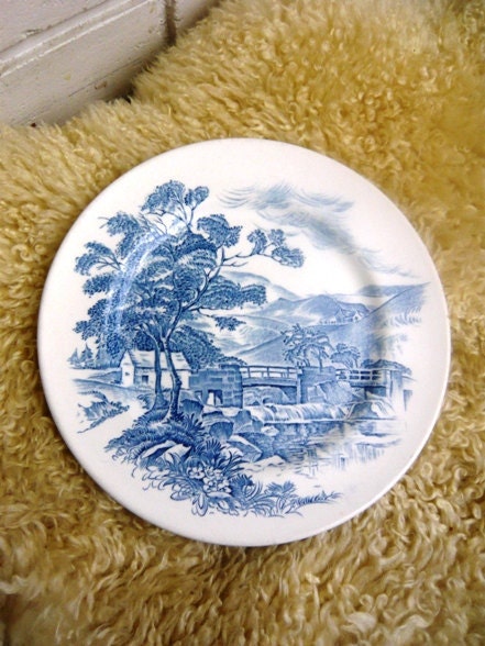 Vintage Wedgewood Ceramic Salad/Sandwich Plate Countryside Style