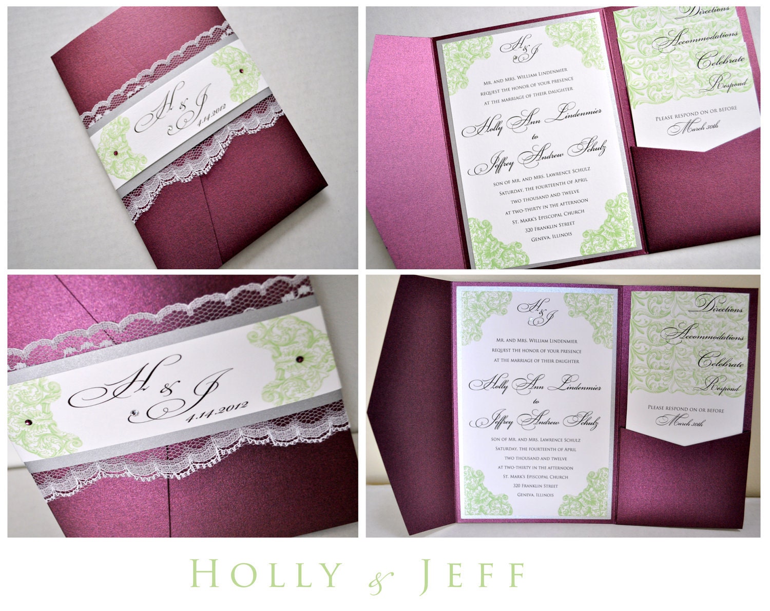 Vintage Lace Wedding Invitations