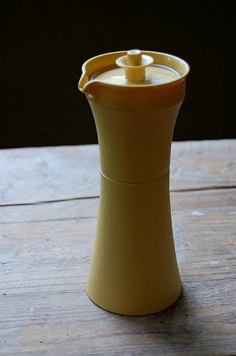 Vintage Tupperware Cruet Salad Dressing Holder Gold VHTF
