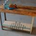 Vintage Industrial Sofa or Side Coffee Table with Barn Wood Top