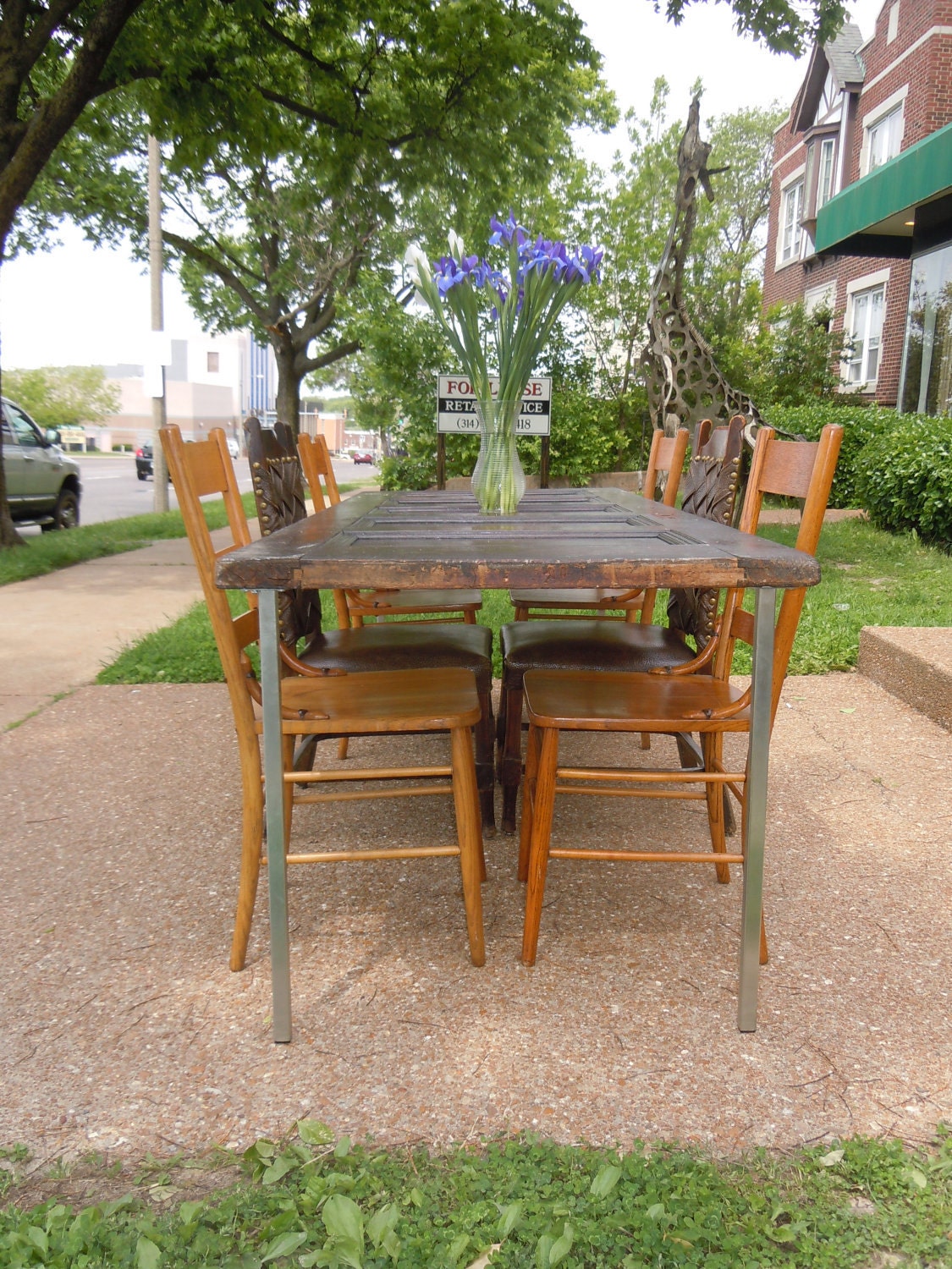 1800's SALVAGED DOOR Dining Table