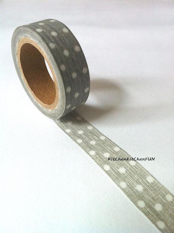 Washi Tape - Sketch Grey Polka Dot Japanese Masking Tape