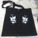 Tote bag - twin swallows and hearts tattoo screenprint