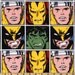 Marvel Retro Comics Superheroes Squares Green Dot Minky Stroller Blanket