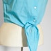 Aqua Gingham Tie Knot Shirt by Ellemenno Small/Medium