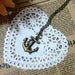 vintage style antiqued brass Sailor anchor necklace