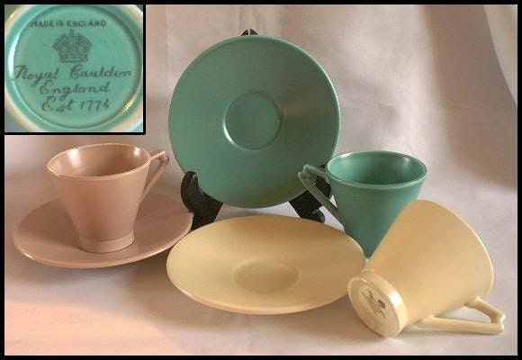 ROYAL CAULDON 3 Sets Demi Tasse Cups & Saucers