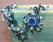 Bracelet: Ocean Spray - Blue Glass and Crystal