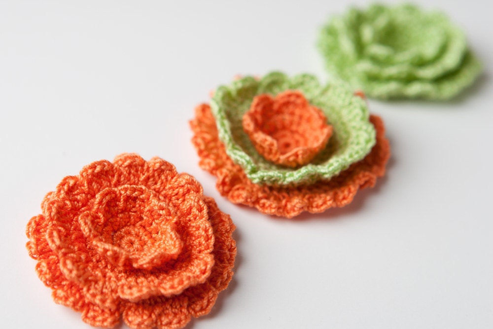 Crochet Pattern Three-Tier Flowers 3D PDF Instant Download