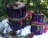 Solstice Magic. Enchanted Witchery  Candle 2x3 . Natural Pine, Anise, Bayberry. Yule, Winter Solstice. Magickal  Rites of the Season.