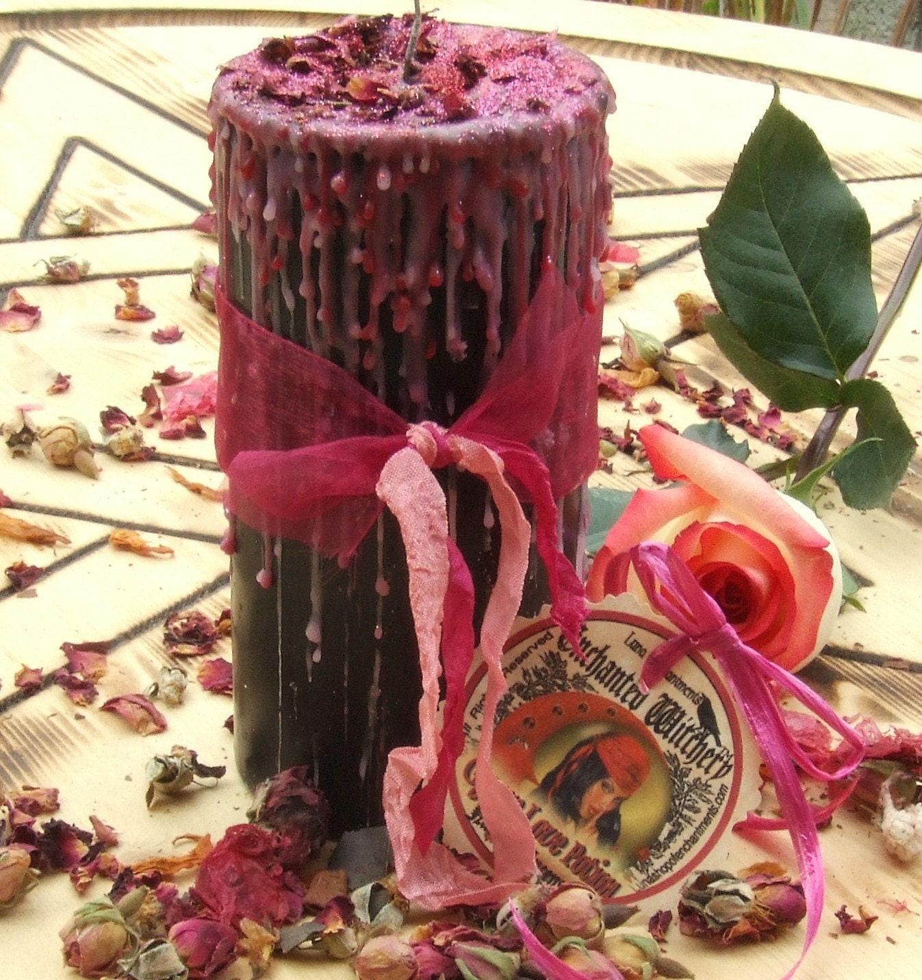 Gypsy Love Potion. Enchanted Witchery Candle 3x6. Love Spells. Love Drawing.