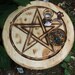 Pentacle Altar Table. Hand Carved. Wiccan Altar. Ritual. Goddess Worship. Spell Casting. Custom Crafted to Order